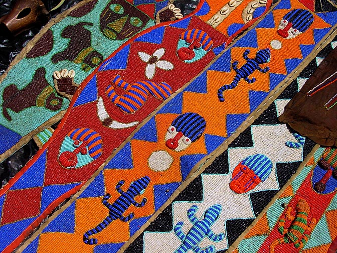 Multicolor bead craft in the Nairobi market, Kenya 2000