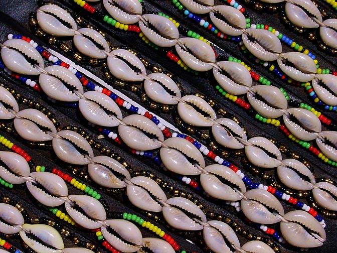 Shell bracelets in the Nairobi market, Kenya 2000