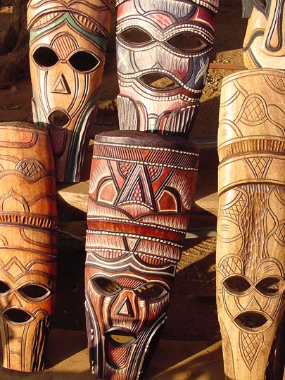 African masks in the Entabeni Game Reserve, South Africa 2000