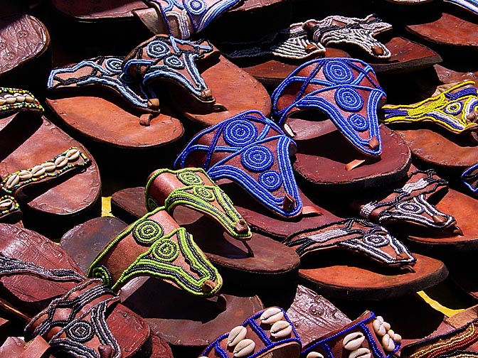 Decorated sandals in the Nairobi market, Kenya 2000