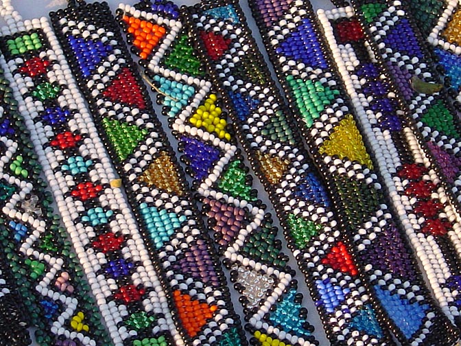 Multicolor bid bracelets in Entabeni Game Reserve, South Africa 2000