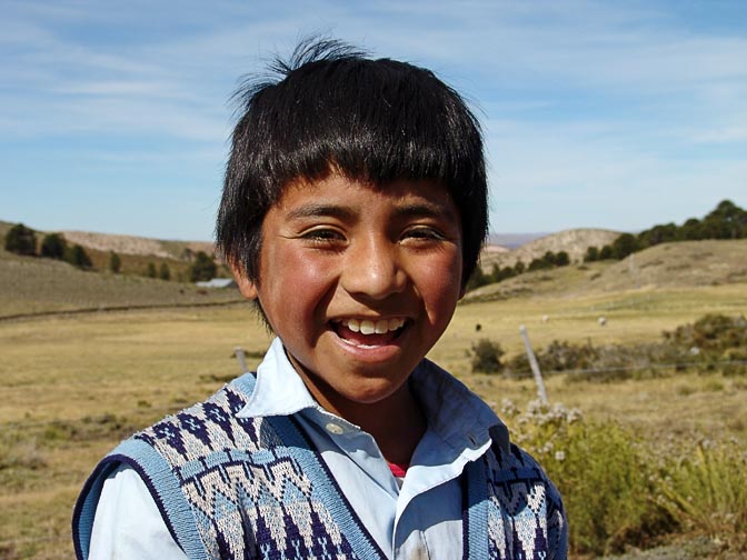 An Aucapan (Mapuche) Indian boy in Atreuco, the Neuquen province 2004