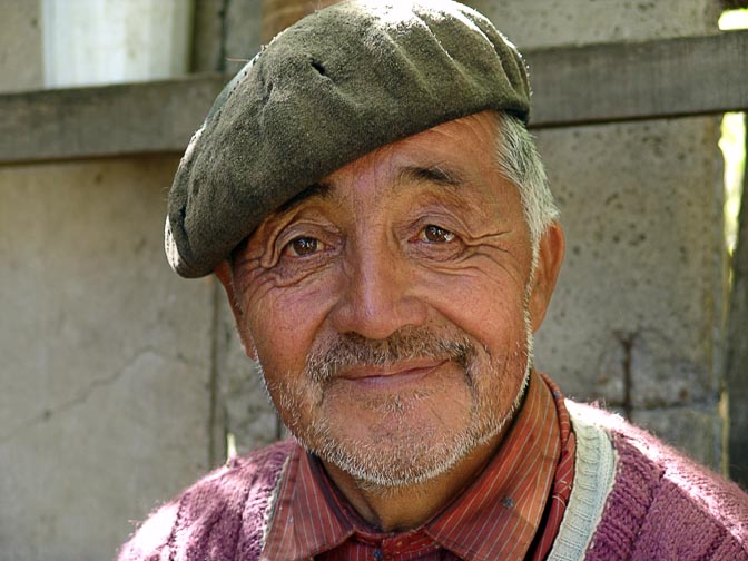 A Pehuenche (Mapuche) Indian man in Malleo, the Neuquen province 2004