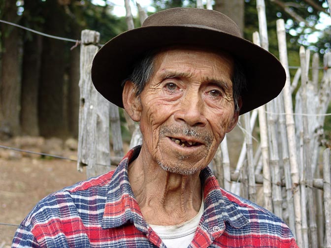 A Pehuenche (Mapuche) Indian man in Rucachoroi, the Neuquen province 2004