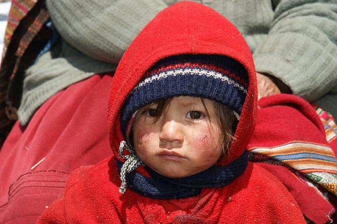 A nomad baby girl in Tapush Punta, the Huayhuash Trek 2008