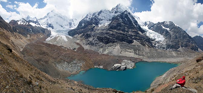 Sarapococha Lake at the bottom of the massive Yerupaja Glacier, The Yerupaja, Sarapo and Carnicero Mountains, 2008