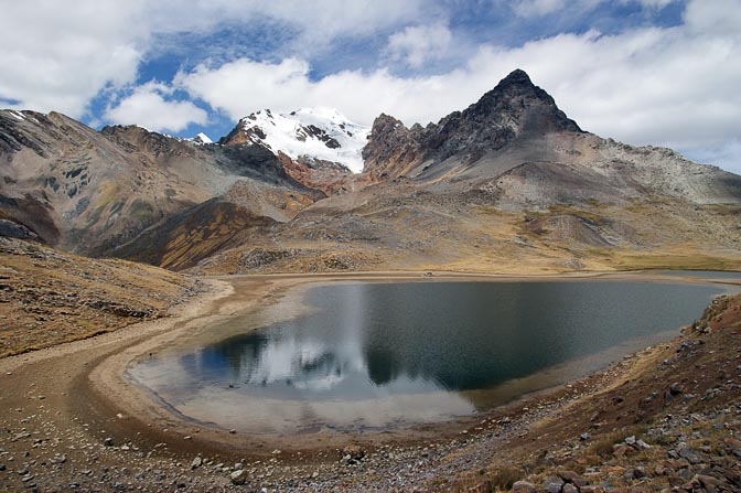 Diablo Mundo Mountain with its reflection in the Susacocha Lake, 2008