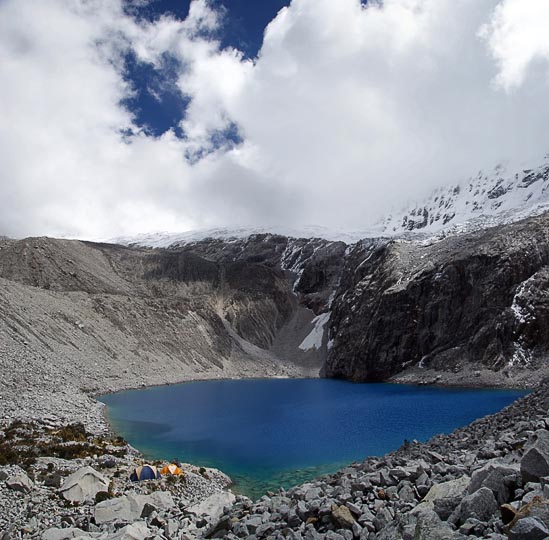 The ice-blue color of Laguna 69, Cordillera Blanca 2008