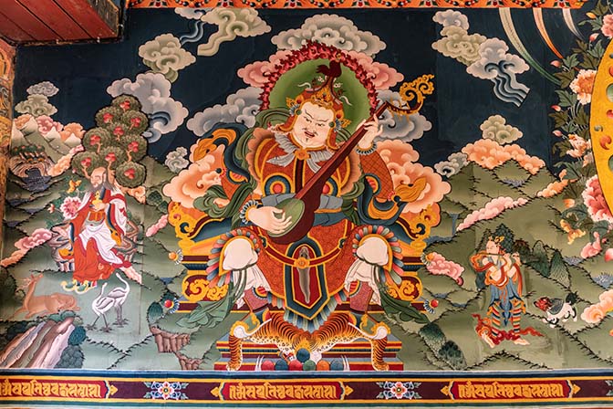 King Of The West mural in Rangjung Woesel Chholing Monastery, Radi valley, Trashigang 2018