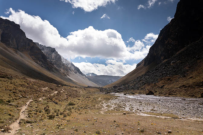 The view during acclimatization hike to the north of the camp, Jangothang October 2018