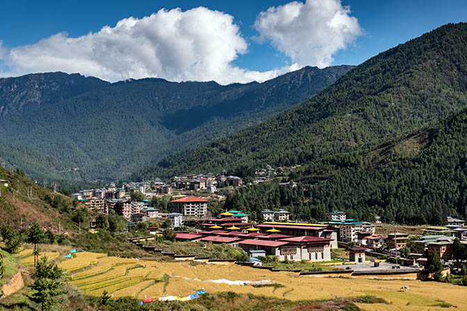 Thimphu cradled in the Himalayas, 2018