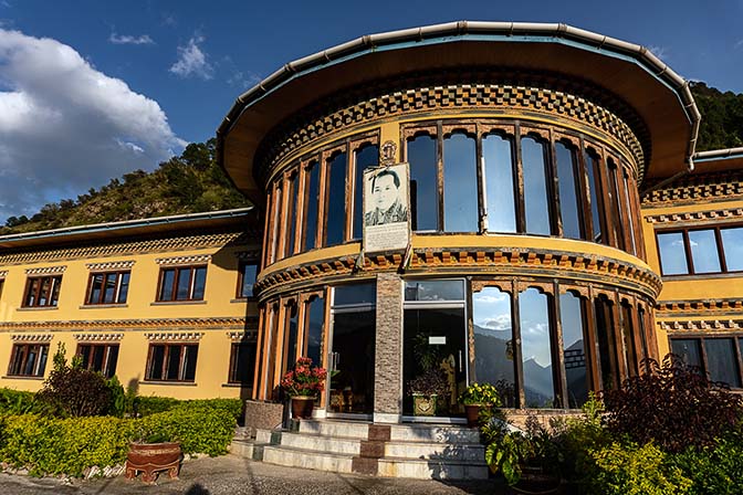 Impressive architecture of Druk Dhoetjung Resort, Trashigang 2018