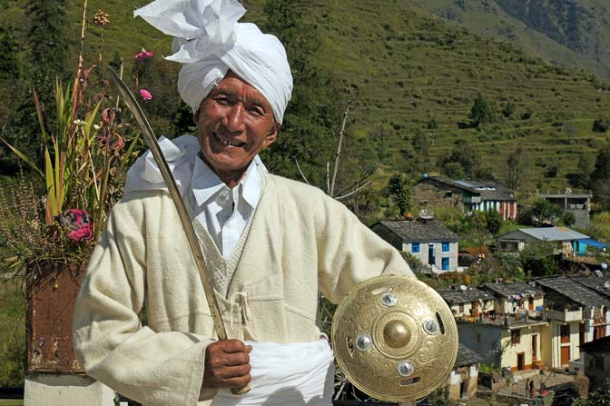 Man fully dressed as traditional Rung, Teejya 2011