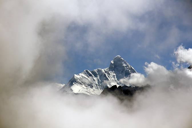 Nanda Devi summit rising above the clouds, Kuari Pass trek 2011