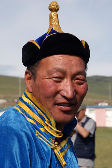 A wrestler in traditional Mongolian clothing, Tsetserleg 2010