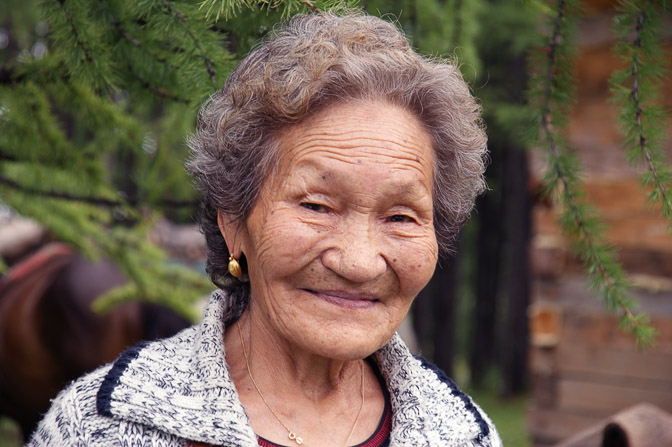 A woman in Khovsgol Nuur (lake), North Mongolia 2010