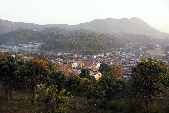 Kalaw nestled between mountains from Tein Taung hill, 2015