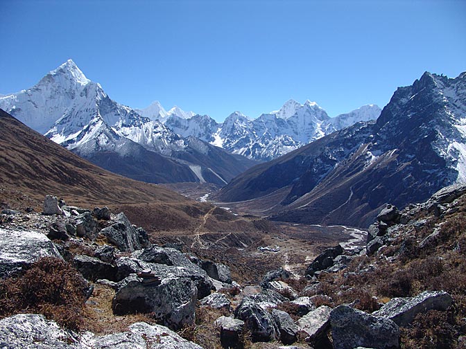 The view on the way from Lobuche to Pheriche, 2004