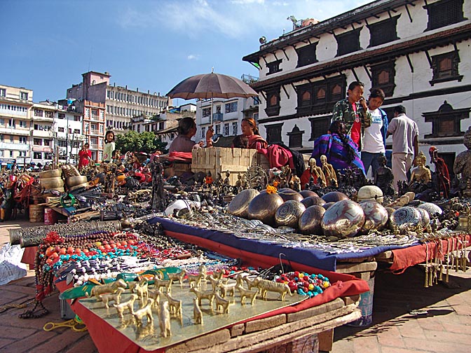 The variety in the Katmandu Durbar Square market, 2004