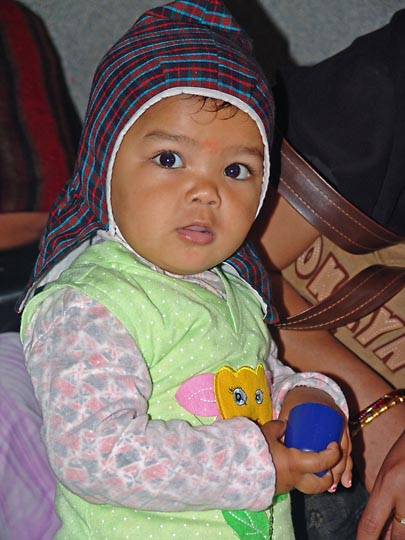 A cute girl, in the Katmandu airport, 2006