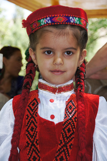 Girl in traditional Pamiri attire, Khorog 2013