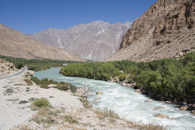 The blue Gunt river along the Pamir Highway, 2013