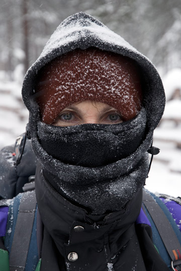 Myself after the Husky-sledge safari, Finland 2012 (photographed by Izik Weiss)