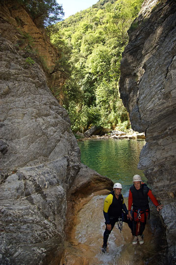 Inside the gorge of the Barbaira Canyon, Italy 2011