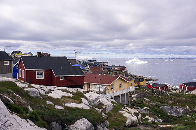 The colorful houses are built on the rocks at the foot of Disco Bay, 2017
