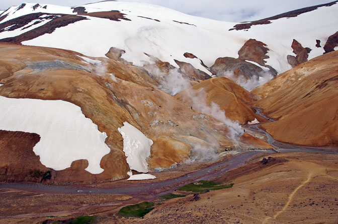 Steam erupts from the colorful Kerlingarfjoll mountains, 2012