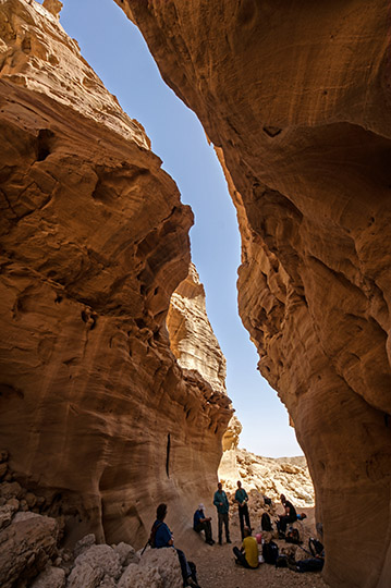 A narrow passage in the scenic paradise trail in the Timna valley, Dror Travelers Group 2012