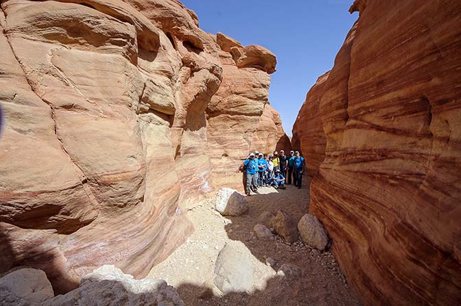 The Pink Canyon in the scenic paradise trail in the Timna Valley, Dror Travelers Group 2012
