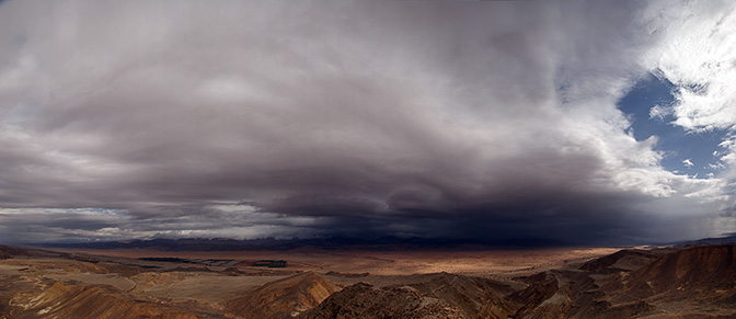 Storm clouds over the Edom Mountains (Kibbutz Yahel on the near left), 2010