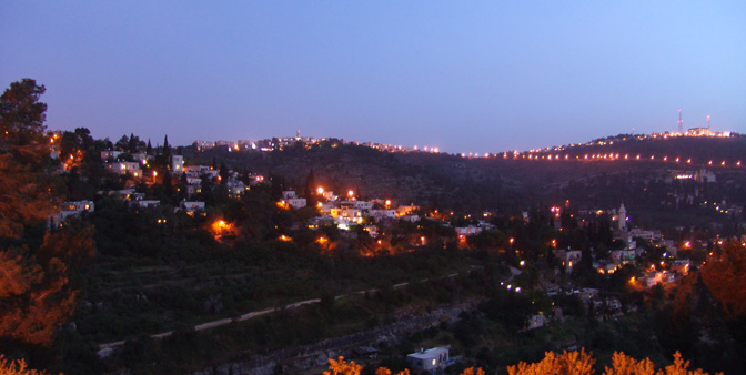 The lights of Ein Kerem in twilight, 2008