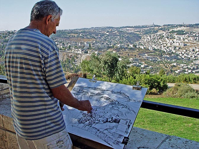 A painter on the Haas promenade (by the palace of the British Governor), 2003