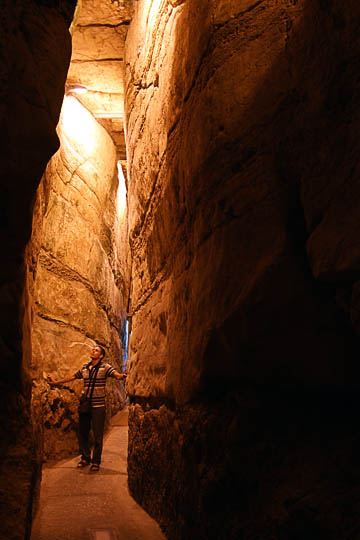 The Hasmonean aqueduct at the north end of the Western Wall Tunnels, under the Muslim Quarter buildings, The Old City 2008