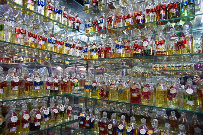 Perfumes on display in the market, The Old City 2008
