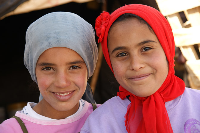 Khulud and Rime, Bedouin girls, Umm Al-Kheir 2011