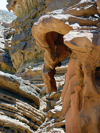 Erosion sculptures in Wadi Tmile, East Sinai Peninsula 2003