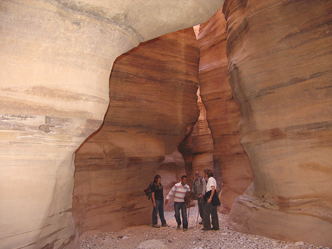 The confined light inside the red sandstone siq (gorge) of Wadi Aheimir, 2006