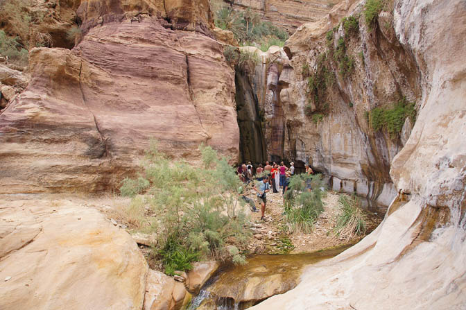 Hidden waterfall in Wadi Himara, 2012