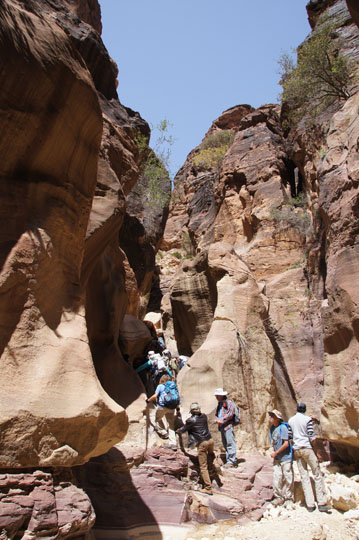 Climbing inside Siq Baja, 2014
