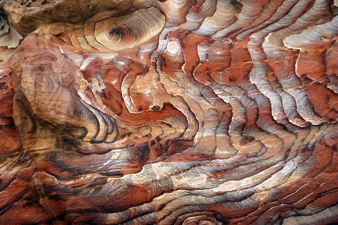 Spectacular patterns of multicolored sandstone in Wadi Rueiba, 2010