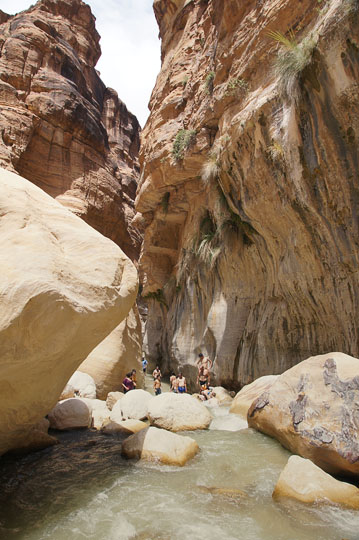 Cooling off in the pools along the wadi, 2014