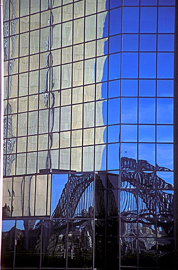 A reflection of Sydney Harbour Bridge, New South Wales 1999