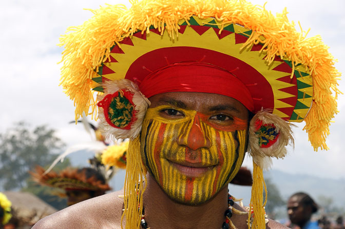 A young man from Port Moresby in the Central Province, at The Goroka Show 2009