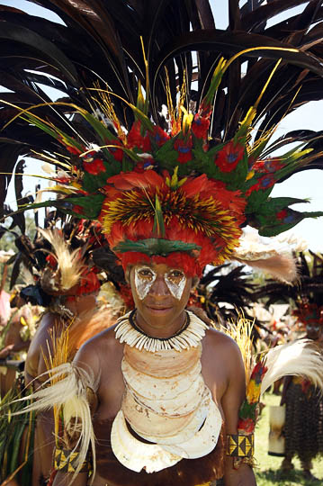 A woman from Goroka in the Eastern Highland Province, at The Goroka Show 2009