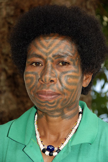 A woman's tattooed face, Tufi Jetty 2009