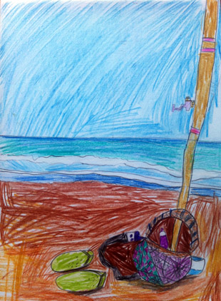 A fisherman's basket at Appolonia beach in Herzlia, 2011
