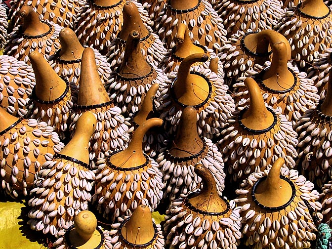 Decorated pumpkins in the Nairobi market, Kenya 2000